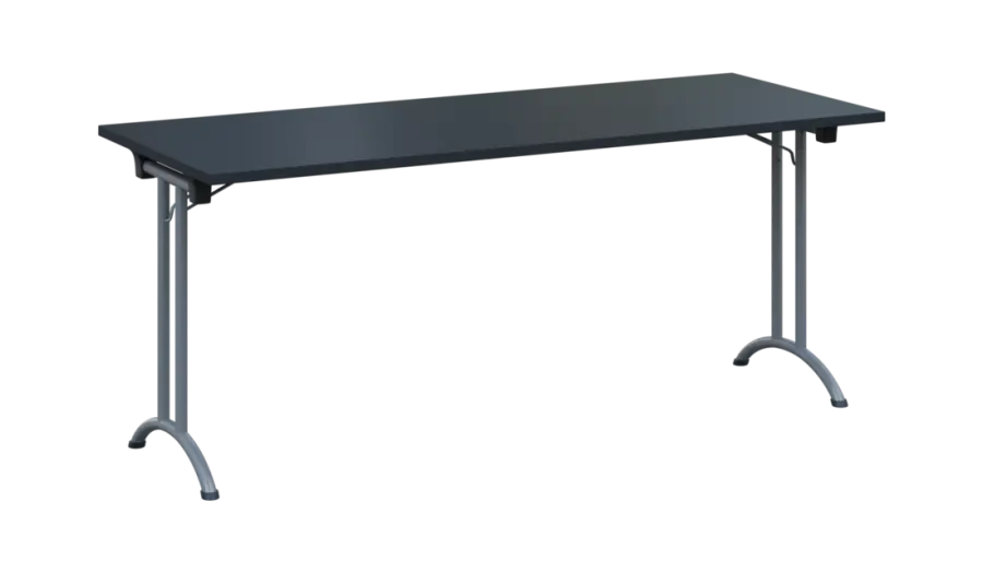 SLA 180 lak skládací jednací stůl 1800x700, deska 25 mm, podnož stříbrný lak, deska antracit